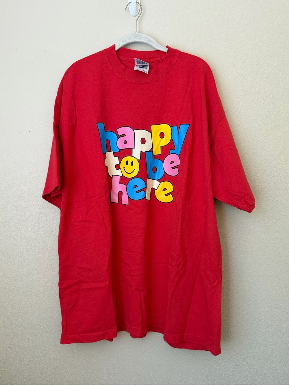 Burnt Toast “Happy to Be Here” Heavyweight Oversized Tee - 2X